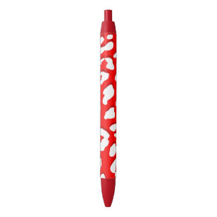 White Leopard Print Red Pen