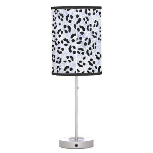 White Leopard Print Table Lamp | Zazzle