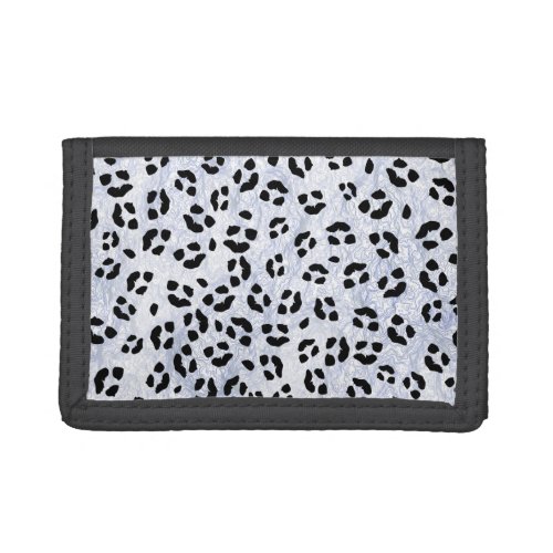 White Leopard Print  Trifold Wallet