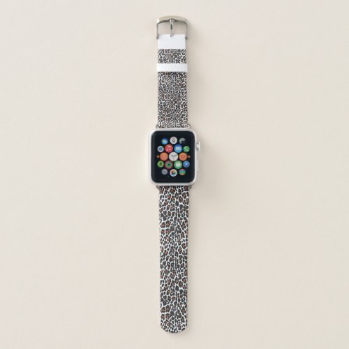 White Leopard Skin Print Apple Watch Band