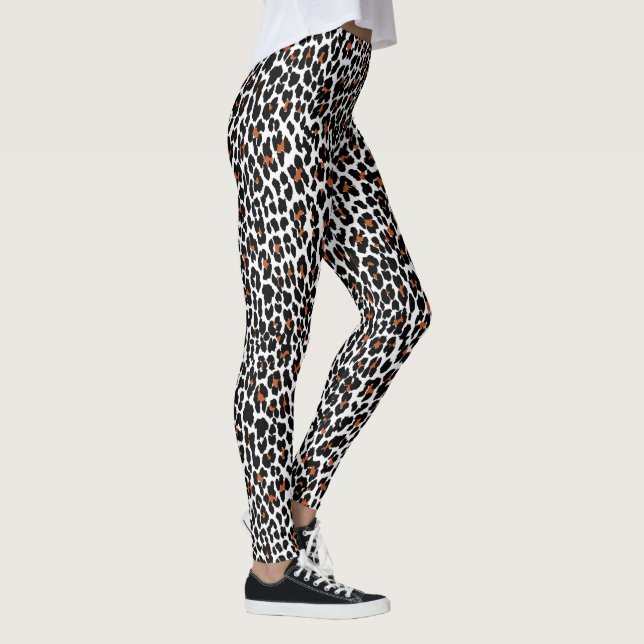 White Leopard Skin Print Leggings (Right)