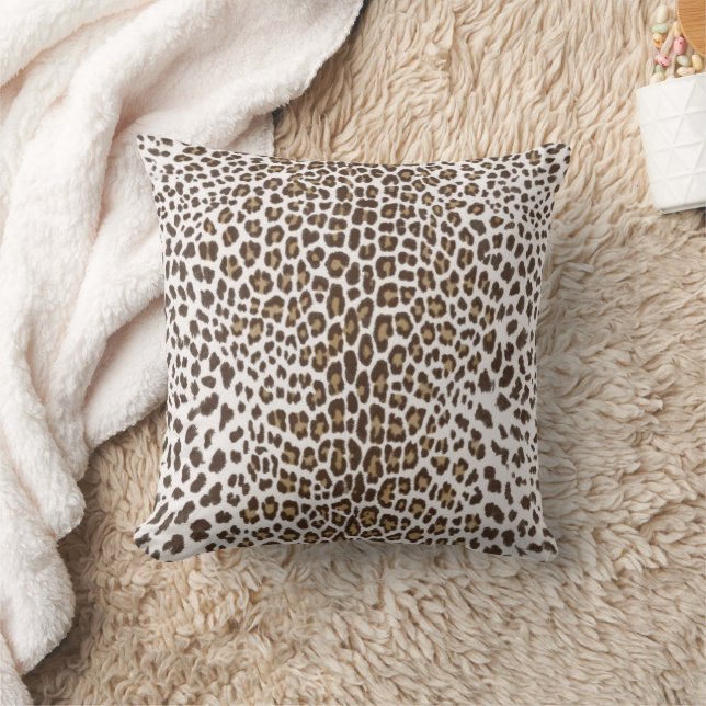 White Leopard Skin Throw Pillow (Blanket)
