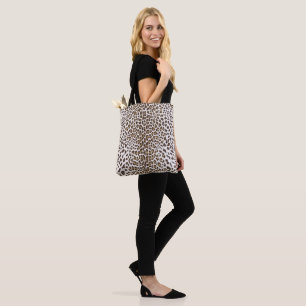 White Leopard Skin Tote Bag