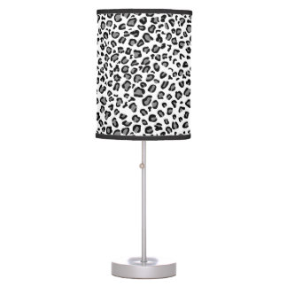 White leopard table lamp