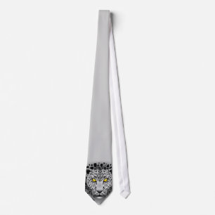 White Leopard with Yellow Eyes Tie