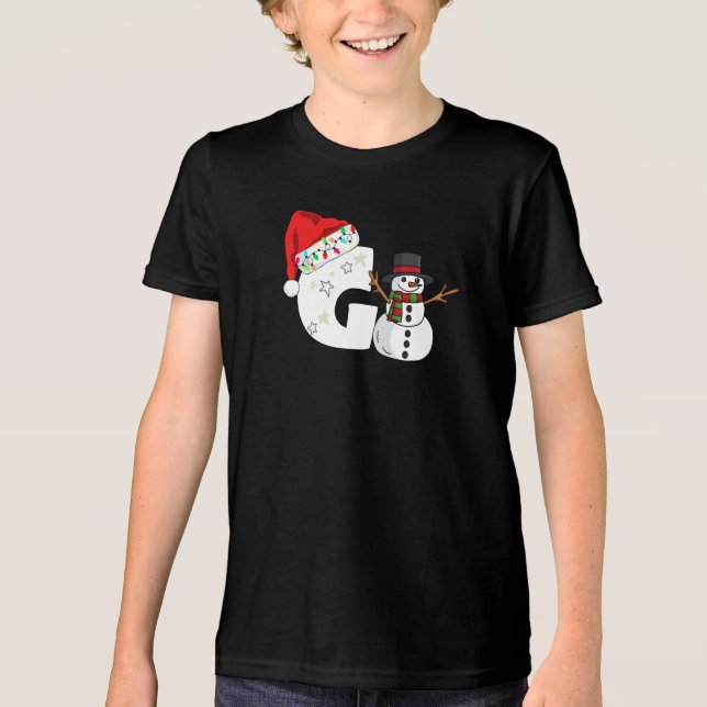 White letter g christmas gift  Tri-Blend shirt (Front)