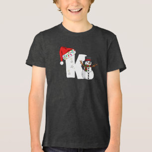 White letter k christmas gift Tri-Blend shirt