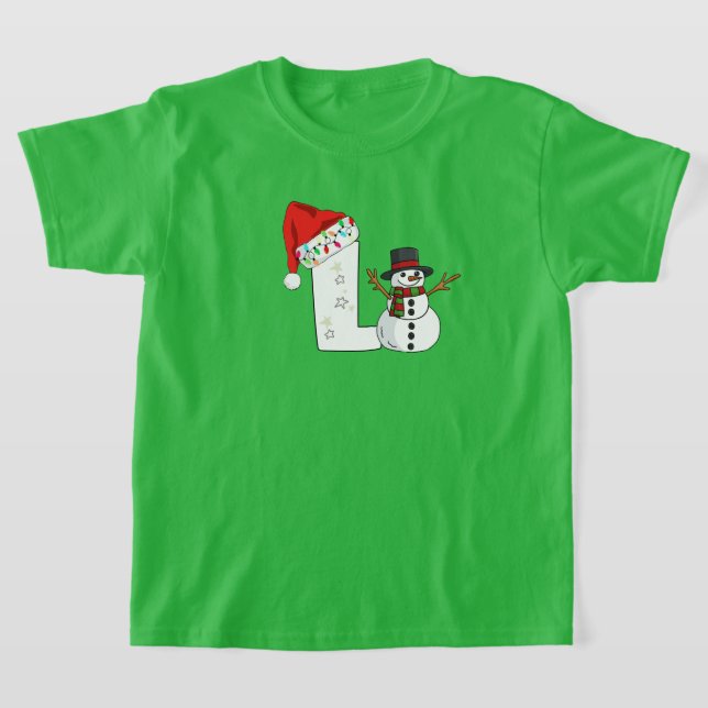 White letter L christmas gift  T-Shirt (Laydown)