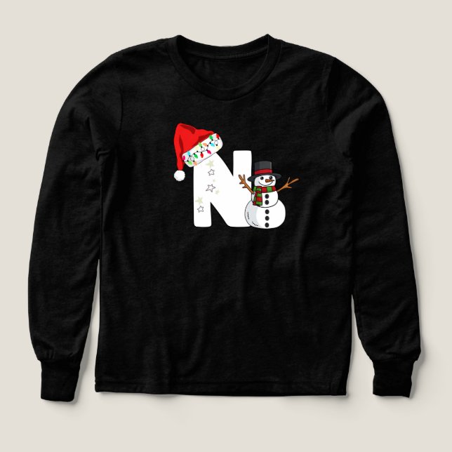White letter n christmas gift  Tri-Blend shirts (Design Front)