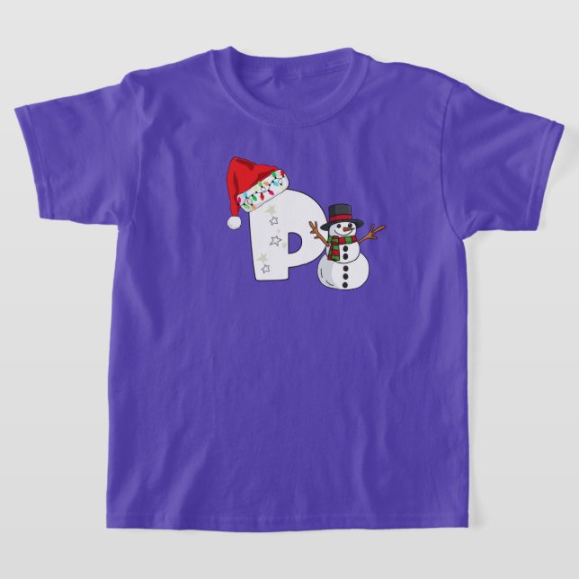 White letter p christmas gift  T-Shirt (Laydown)