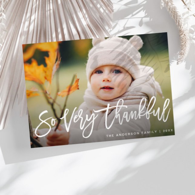 white lettering thanksgiving photo postcard (Creator Uploaded)