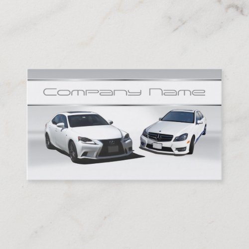 White Lexus and white Mercedes Benz Business Cards