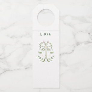 white Libra, zodiac, star sign Bottle Hanger Tag