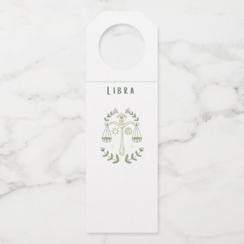 white Libra, zodiac, star sign Bottle Hanger Tag