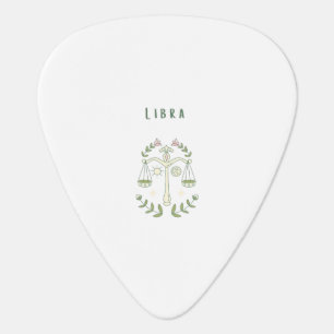 White Libra, zodiac, star sign Guitar Pick