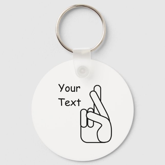 White Lies Crossed Fingers Keychain (Front)