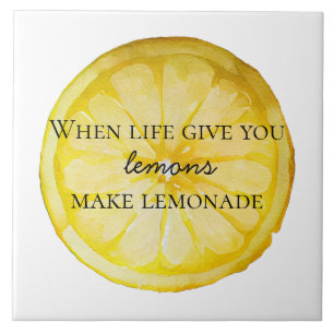 White Life Gives You Lemons Quote Ceramic Tile