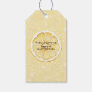 White Life Gives You Lemons Quote Glitter Gift Tags