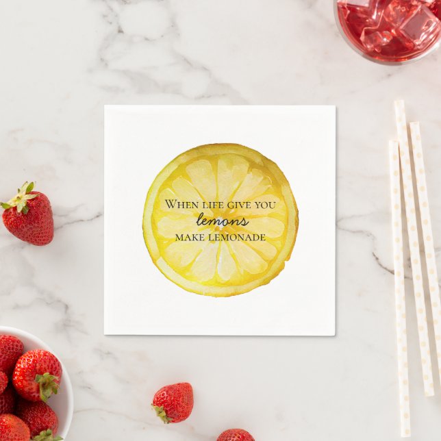 White Life Gives You Lemons Quote Napkins (Insitu)