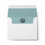 White, Light Blue Lined Love Birds RSVP Envelope