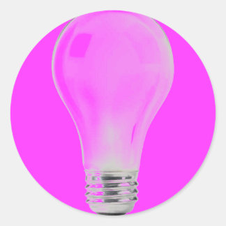 WHITE LIGHT BULB CLASSIC ROUND STICKER