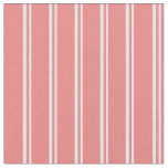 [ Thumbnail: White & Light Coral Colored Lined Pattern Fabric ]