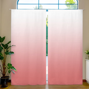 White Light Coral Gradient Blackout Curtains