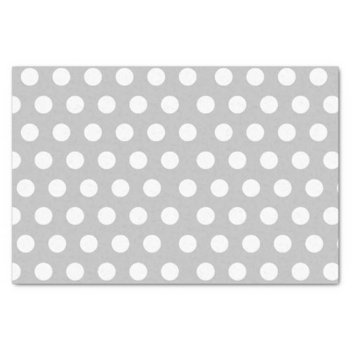 White  Light Gray Medium Polka Dot Wedding Tissue Paper