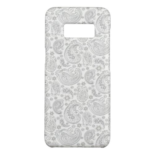 White  Light Gray Vintage Paisley Pattern Case_Mate Samsung Galaxy S8 Case