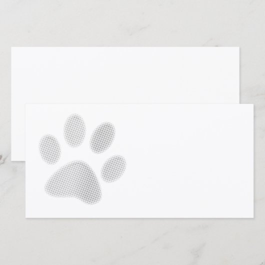 White/Light Grey Halftone Paw Print (Front/Back)