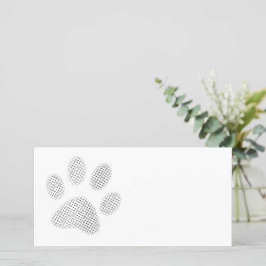 White/Light Grey Halftone Paw Print (Standing Front)