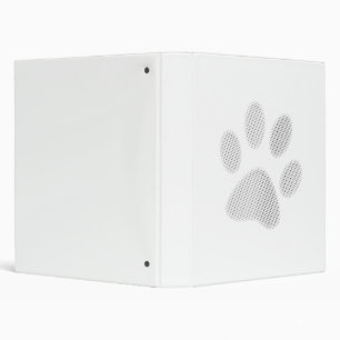 White/Light Grey Halftone Paw Print Binder