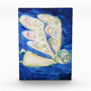 White Light Guardian Angel Art Custom Paperweight Acrylic Award