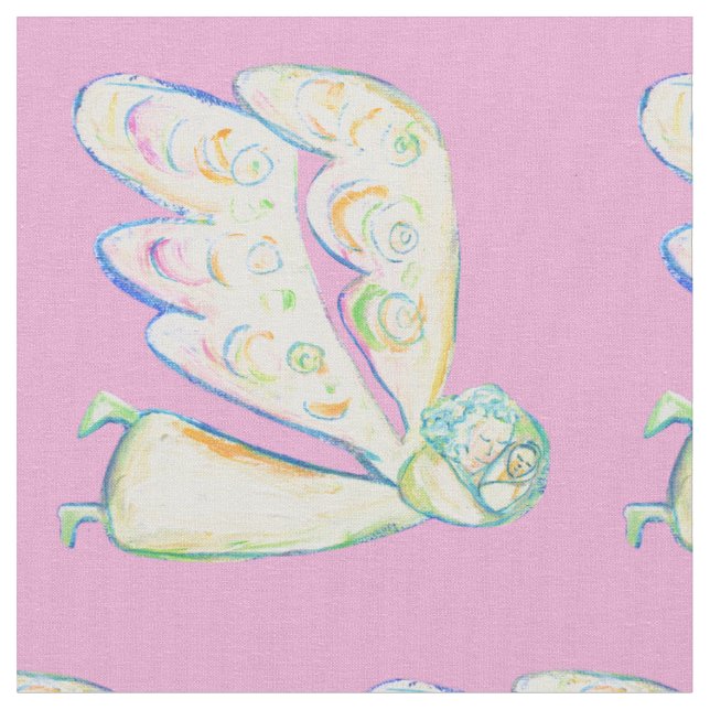 White Light Guardian Angel Fabric Art Material (Close Up)