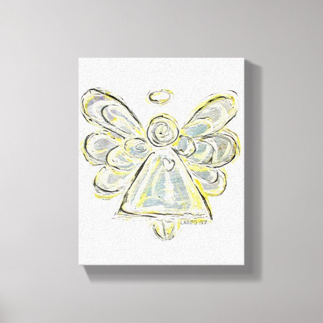 White Light Guardian Angel Wrapped Canvas Wall Art (Front)