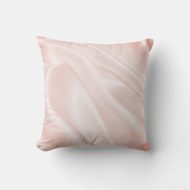 White light pink silk satin elegant chic textile throw pillow (Front)