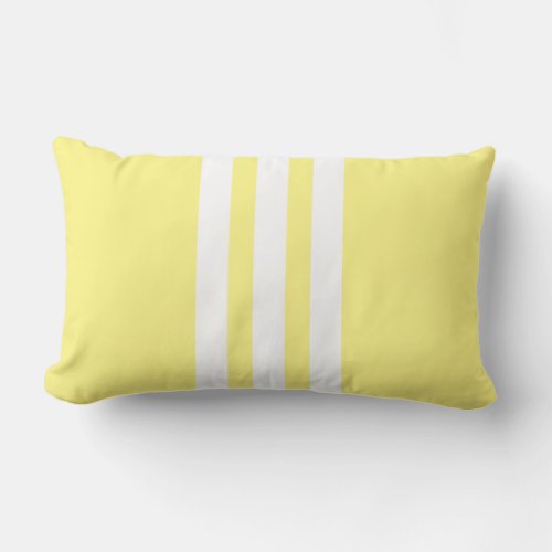 White Light Yellow Vertical Stripe Lumbar Pillow