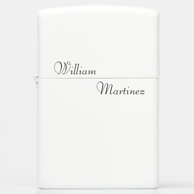 White Lighter with WILLIAM – Personalized Gift (Front)