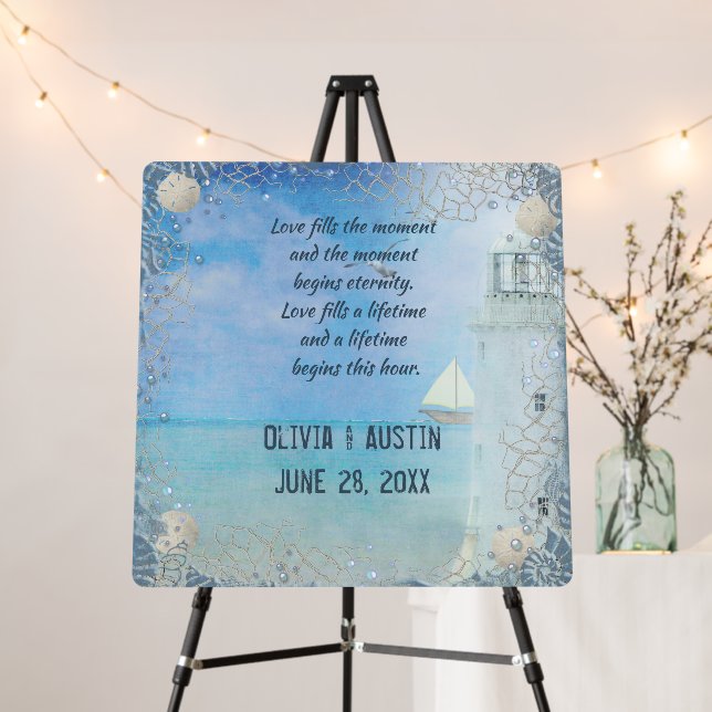 White Lighthouse and Nautical Net Foam Board (In Situ (Stand))