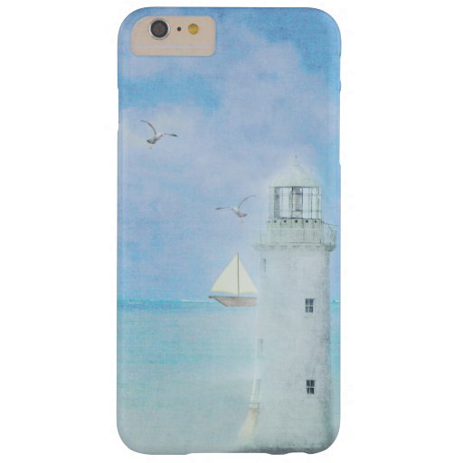 white lighthouse with sailboat barely there iPhone 6 plus case