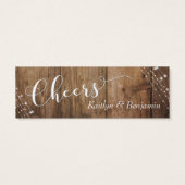White Lights & Brown Rustic Wood Drink Tickets (Back)