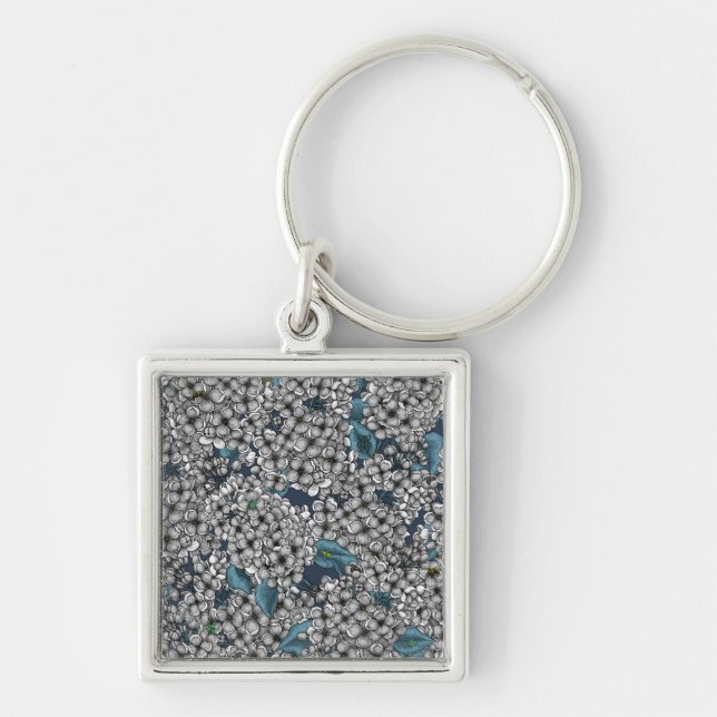 White Lilac garden Keychain (Front)