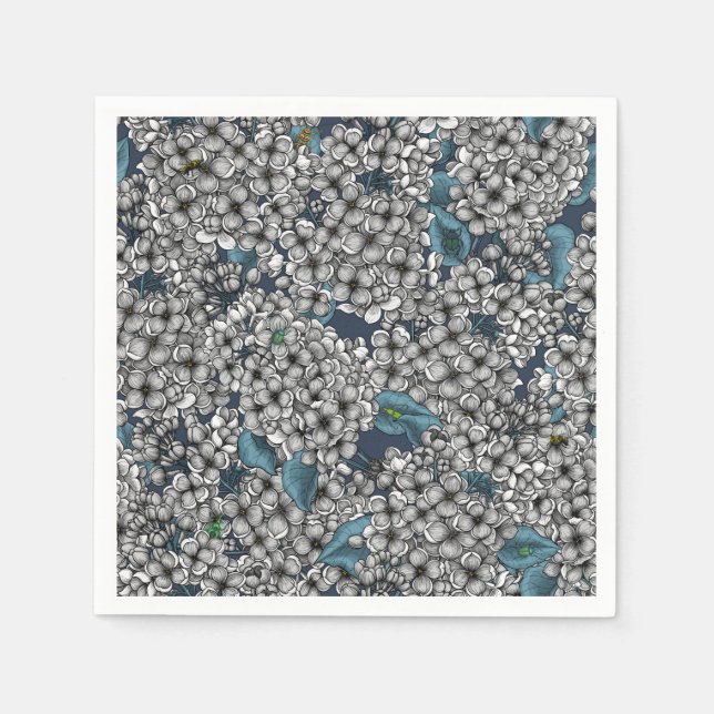 White Lilac garden Napkins (Front)