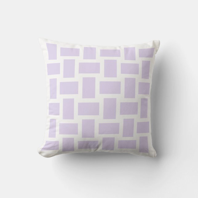 White & Lilac Purple Weave Design Throw Pillow (Front)
