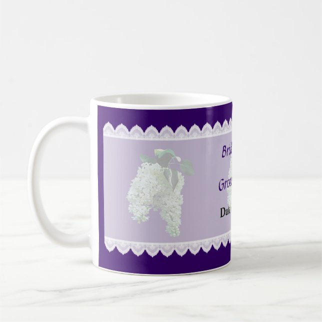 White Lilacs Wedding Favors Coffee Mug (Left)