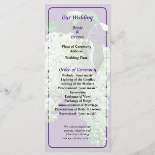White Lilacs Wedding Program