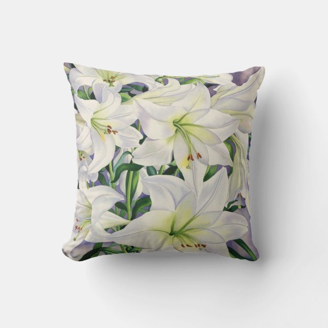 White Lilies 2008 Throw Pillow (Front)