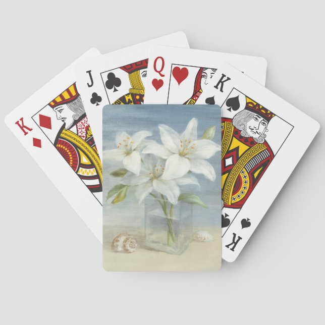 White Lilies and Shells Poker Cards (Back)