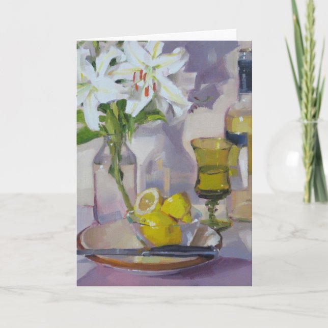 White Lilies and Wine Card (Front)