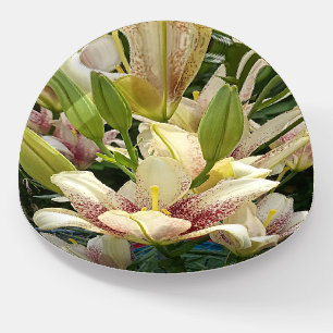 White Lilies  Dome  Paperweight